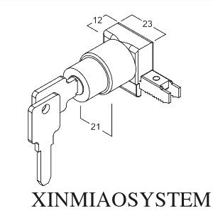 H Lock, Special Lock for Aluminum Showcases Sliding Door, Metal Lock