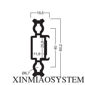 M1230 Octanorm Similar Drawing  Connector Bar for Maxia System Aluminum Profile, Aluminum Exhibition Booth Profiles