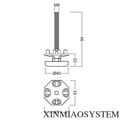 S140 Adjustable foot of eight way extrusion,Components of Octanorm Similar Drawing,  R8  exhibition system