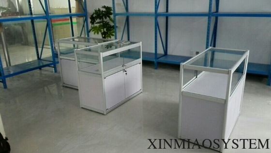 1000mm(W) Glass Display Cabinet with storage, Aluminum Double Door Glass Display Cabinet with storage Top showcase
