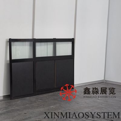 Aluminum Foldable Showcase, rentable foding cabinet for display, exhibition foding glass+aluminum+MDF panel showcase