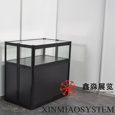 Aluminum Foldable Showcase, rentable foding cabinet for display, exhibition foding glass+aluminum+MDF panel showcase