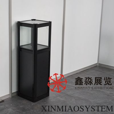 Aluminum Foldable Showcase, rentable foding cabinet for display, exhibition foding glass+aluminum+MDF panel showcase