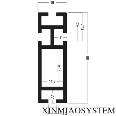 Z460 50x16MM Beam Extrusion,Aluminum 2 way system,Aluminum equipmen suit for tension lock