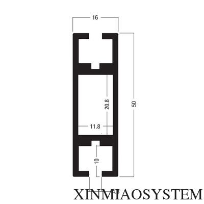 Z402 50x16MM Beam Extrusion,Aluminum 2 way system,Aluminum equipmen suit for tension lock