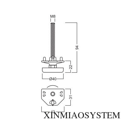 S240 Adjustable foot of eight way extrusion,Components of Octanorm Similar Drawing,  R8  exhibition system