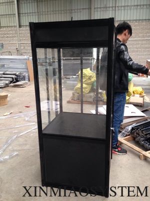 1000mm(W) Glass Display Cabinet with storage, Aluminum Double Door Glass Display Cabinet with storage Top showcase