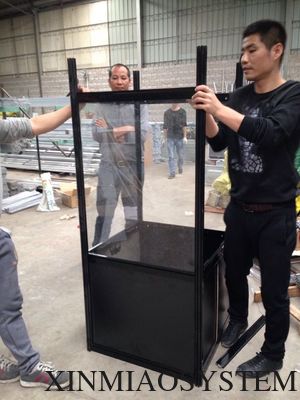 1000mm(W) Glass Display Cabinet with storage, Aluminum Double Door Glass Display Cabinet with storage Top showcase