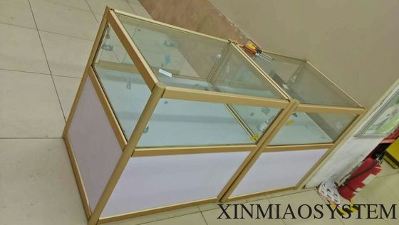 1000mm(W) Glass Display Cabinet with storage, Aluminum Double Door Glass Display Cabinet with storage Top showcase