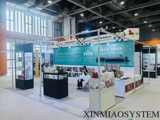 Easy To Install Xinmiao New 8-Groove SEG Tension Fabric Aluminum Square Pillar Compatible Octanorm Maxima System Reusable Modular Trade Fair Booth Frame Profile