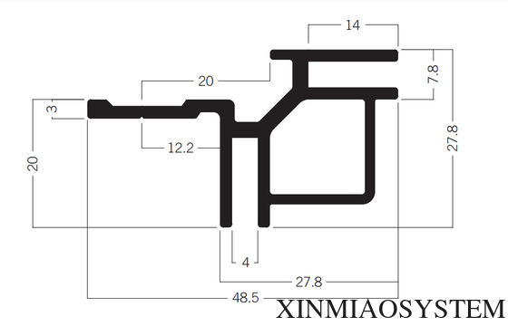 M1322 Out Conner Adaption Profile of 40-80-100MM Maxima system,Tension fabric aluminum extrusion