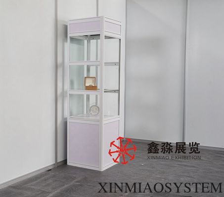 Aluminum Foldable Showcase, rentable foding cabinet for display, exhibition foding glass+aluminum+MDF panel showcase